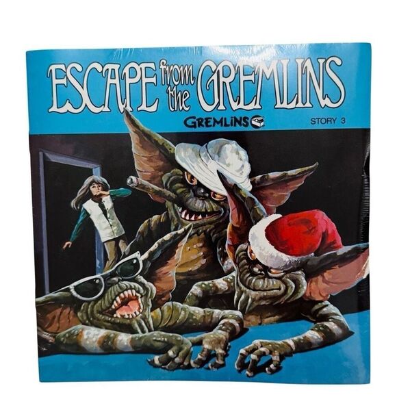 Escape from the Gremlins Story 3 Read Along Record & Book Warner Bros 1984 New - Picture 1 of 2